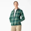 Giacca a camicia con cappuccio in flanella da donna Giacca a camicia con cappuccio in flanella da donna