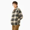 Giacca a camicia con cappuccio in flanella da donna Giacca a camicia con cappuccio in flanella da donna