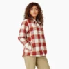 Giacca a camicia con cappuccio in flanella da donna Giacca a camicia con cappuccio in flanella da donna