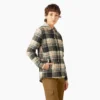Giacca a camicia con cappuccio in flanella da donna Giacca a camicia con cappuccio in flanella da donna