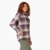 Giacca a camicia con cappuccio in flanella da donna Giacca a camicia con cappuccio in flanella da donna