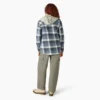 Giacca a camicia con cappuccio in flanella da donna Giacca a camicia con cappuccio in flanella da donna