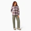 Giacca a camicia con cappuccio in flanella da donna Giacca a camicia con cappuccio in flanella da donna
