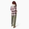 Giacca a camicia con cappuccio in flanella da donna Giacca a camicia con cappuccio in flanella da donna