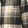 Giacca a camicia con cappuccio in flanella da donna Giacca a camicia con cappuccio in flanella da donna