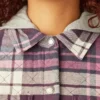 Giacca a camicia con cappuccio in flanella da donna Giacca a camicia con cappuccio in flanella da donna