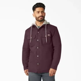 Giacca a camicia con cappuccio in tela di cotone