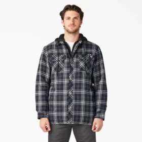 Giacca-camicia con cappuccio in flanella