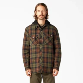 Giacca-camicia con cappuccio in flanella