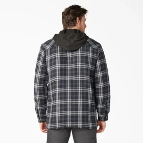Giacca-camicia con cappuccio in flanella