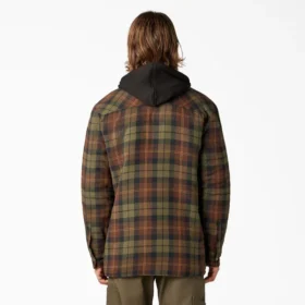 Giacca-camicia con cappuccio in flanella