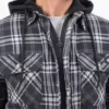Giacca-camicia con cappuccio in flanella Giacca-camicia con cappuccio in flanella