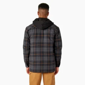Giacca-camicia con cappuccio in flanella idrorepellente