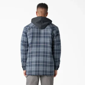 Giacca-camicia con cappuccio in flanella idrorepellente