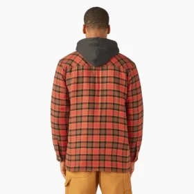 Giacca-camicia con cappuccio in flanella idrorepellente