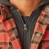 Giacca-camicia con cappuccio in flanella idrorepellente