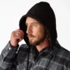 Giacca-camicia con cappuccio in flanella idrorepellente