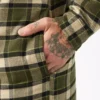 Giacca-camicia con cappuccio in flanella idrorepellente
