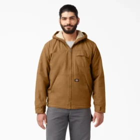 Giacca con cappuccio foderata in pile a pelo lungo