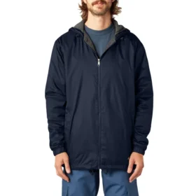 Giacca con cappuccio in nylon foderata in pile