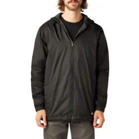 Giacca con cappuccio in nylon foderata in pile
