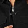 Giacca da lavoro da donna in tela di cotone con fodera in pile a pelo lungo Giacca da lavoro da donna in tela di cotone con fodera in pile a pelo lungo