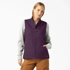 Gilet da donna in tela di cotone foderato in pile Gilet da donna in tela di cotone foderato in pile
