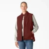 Gilet da donna in tela di cotone foderato in pile