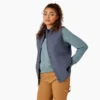 Gilet da donna in tela di cotone foderato in pile