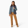 Gilet da donna in tela di cotone foderato in pile