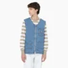 Gilet in denim con chiusura frontale a zip