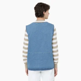 Gilet in denim con chiusura frontale a zip
