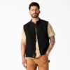 Gilet in tela di cotone con fodera in pile a pelo lungo Gilet in tela di cotone con fodera in pile a pelo lungo
