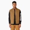 Gilet in tela di cotone con fodera in pile a pelo lungo Gilet in tela di cotone con fodera in pile a pelo lungo