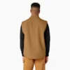 Gilet in tela di cotone con fodera in pile a pelo lungo Gilet in tela di cotone con fodera in pile a pelo lungo