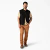 Gilet in tela di cotone con fodera in pile a pelo lungo Gilet in tela di cotone con fodera in pile a pelo lungo