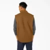 Gilet in tela di cotone foderato in pile a pelo lungo