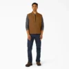 Gilet in tela di cotone foderato in pile a pelo lungo