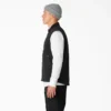 Gilet in tela di cotone stonewashed con fodera in pile a pelo lungo Gilet in tela di cotone stonewashed con fodera in pile a pelo lungo