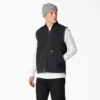 Gilet in tela di cotone stonewashed con fodera in pile a pelo lungo Gilet in tela di cotone stonewashed con fodera in pile a pelo lungo