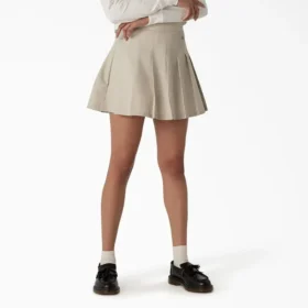 Gonna a pieghe in twill da donna