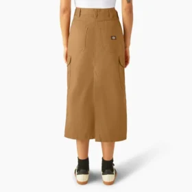Gonna midi cargo da donna in tela di cotone