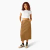 Gonna midi cargo da donna in tela di cotone