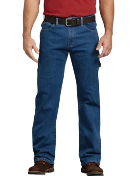 Jeans da carpentiere in denim a gamba dritta e vestibilità comoda