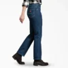 Jeans da donna in denim con vestibilità comoda e fodera in flanella Jeans da donna in denim con vestibilità comoda e fodera in flanella
