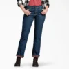Jeans da donna in denim con vestibilità comoda e fodera in flanella Jeans da donna in denim con vestibilità comoda e fodera in flanella
