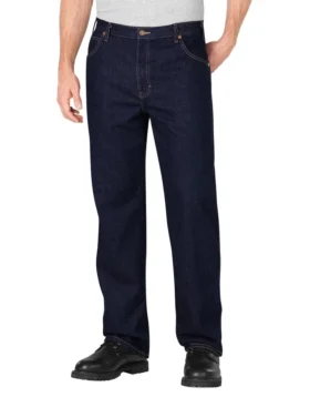 Jeans in denim a gamba dritta e vestibilità ampia