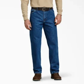 Jeans in denim pesante a gamba dritta e vestibilità comoda