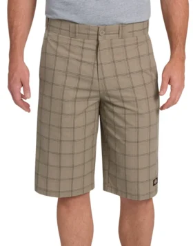 Pantaloncini a quadri con tasche multiuso, vestibilità regolare, 13″