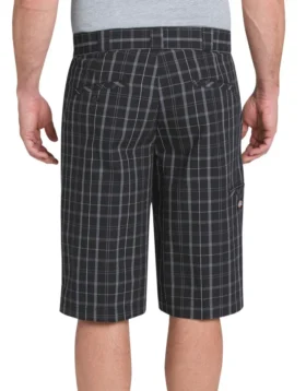 Pantaloncini a quadri con tasche multiuso, vestibilità regolare, 13″